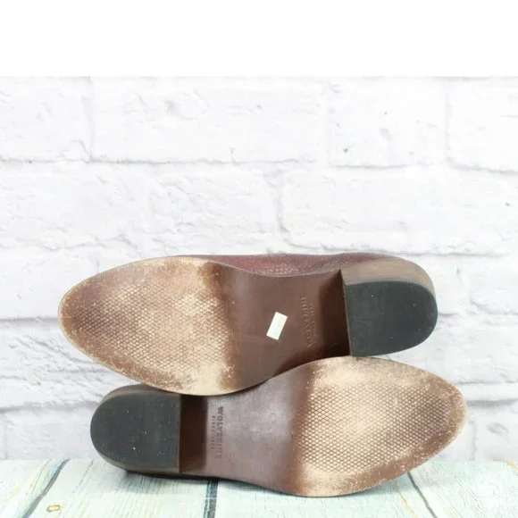 Wolverine Brown Leather Slip On Almond Toe Chelsea Ankle Boots Size 11 - Picture 9 of 9